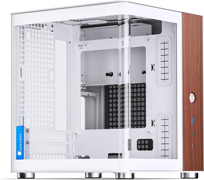 Jonsbo TK-0 White, weiß/braun, Glasfenster, Mini-ITX