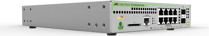 Allied Telesis CentreCOM GS970M Desktop Gigabit Managed Switch, 8x RJ-45, 2x SFP, 124W PoE+