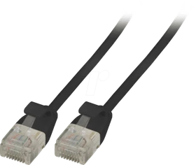 EFB Elektronik TPE Ultraflex kompakt Patchkabel, Cat6a, U/UTP, RJ-45/RJ-45, 0.15m, schwarz
