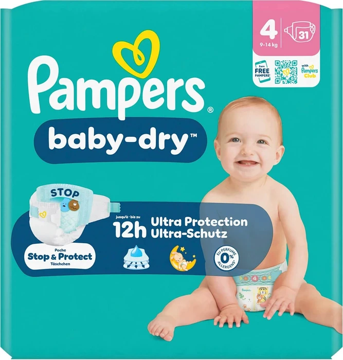 Pampers Baby-Dry Gr.4 Einwegwindel, 7-14kg