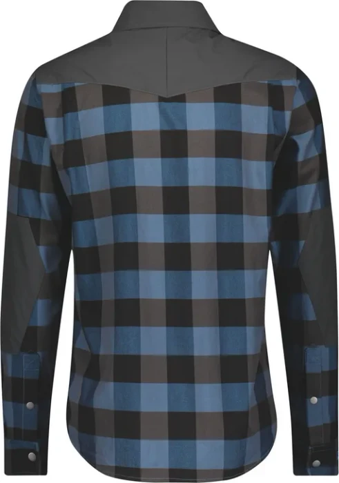 Scott Trail Flow Check Trikot langarm atlantic blue/dark grey (Herren)