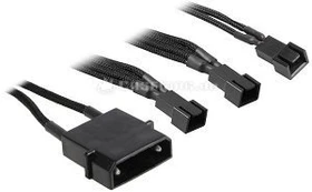 BitFenix Molex auf 3-Pin Adapter, sleeved, 20cm, schwarz