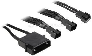 BitFenix Molex auf 3-Pin Adapter, sleeved, 20cm, schwarz