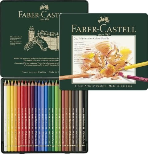 Faber-Castell Polychromos Buntstift sortiert, Metalletui, 24er-Set