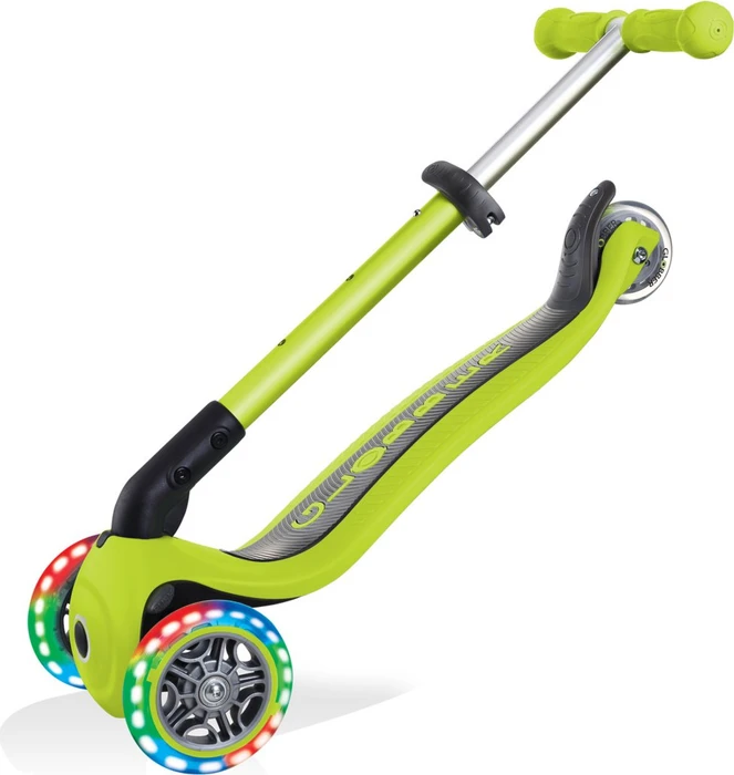 Globber Foldable Lights Kickboard lime green