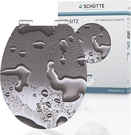 Schütte MDF High Gloss WC-Sitz mit Absenkautomatik und Schnellverschluss grey steel