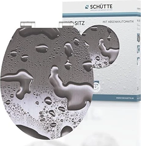 Schütte MDF High Gloss WC-Sitz mit Absenkautomatik und Schnellverschluss grey steel