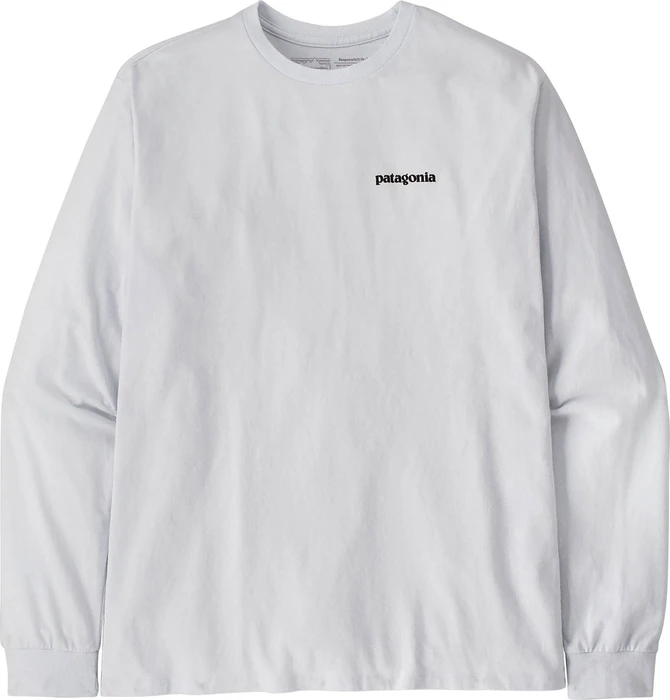 Patagonia P-6 Logo Responsibili-Tee Shirt langarm weiß (Herren)