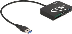 DeLOCK Card Reader mit USB-A und USB-C PD 2.0, USB-A 3.0 [Stecker] (91756)