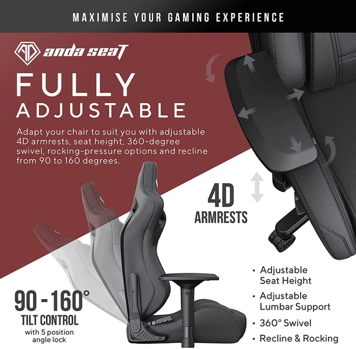 Anda Seat Kaiser Pro/2 XL Gamingstuhl, schwarz