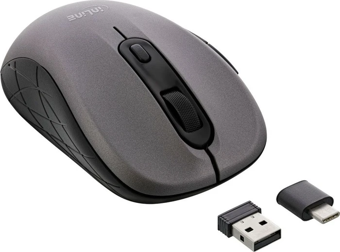 InLine Maus 3-in-1, grau/schwarz, USB/Bluetooth