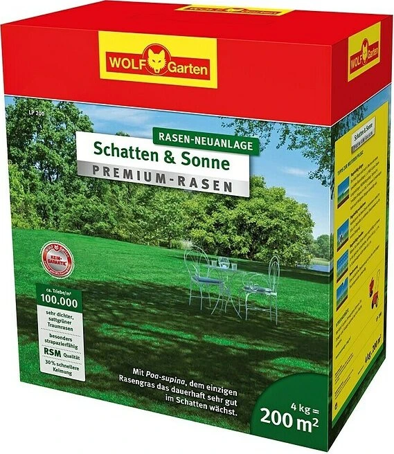 Wolf-Garten LP-200 Saatgut Premium-Rasen, 4kg