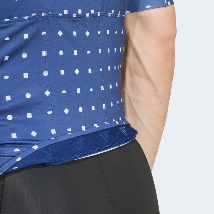adidas Tempo 3-Streifen Sunshine Mosaic Trikot kurzarm dark blue/wonder silver (Herren)