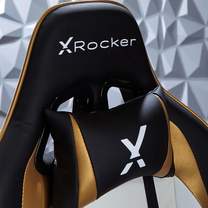 X Rocker Agility Compact Esports Gamingstuhl für für Kinder/Jugendliche, gold/schwarz