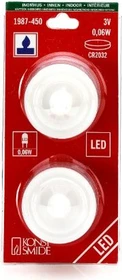 Konstsmide Echtwachskerze 4cm violett LED warmweiß, 2 Stück