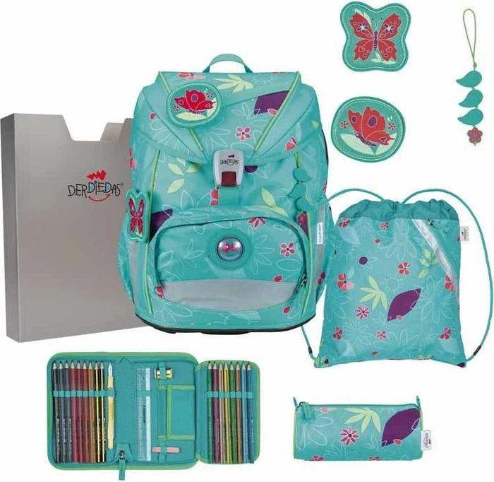 DerDieDas ErgoFlex Light Butterfly Garden Schultaschen-Set, 5-tlg.