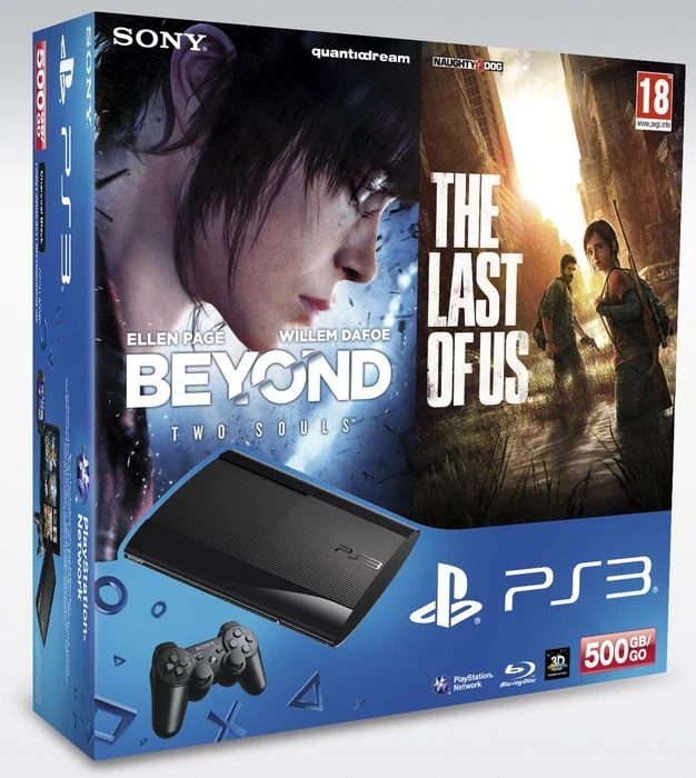 Sony PlayStation 3 Super Slim - 500GB The Last of Us & Beyond: Two Souls Bundle schwarz