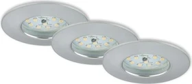 Briloner Attach 5W Einbauleuchte rund aluminium, 3 Stück