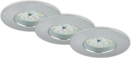 Briloner Attach 5W Einbauleuchte rund aluminium, 3 Stück