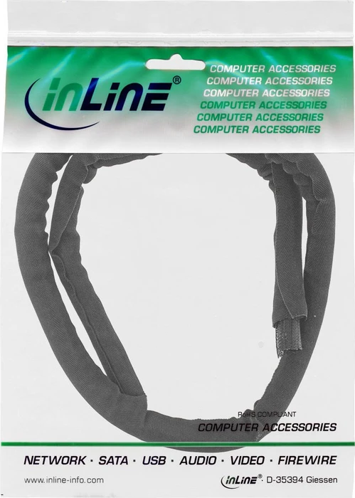 InLine Geflechtschlauch selbstverschließend, 10mm, 2m, schwarz