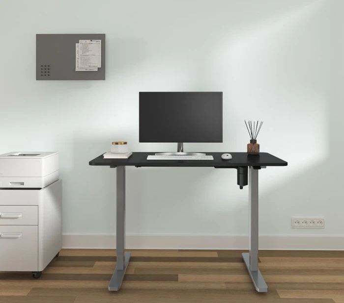 Equip ERGO elektrisch höhenverstellbarer Sitz-Steh-Schreibtisch 120x60cm grau/grau