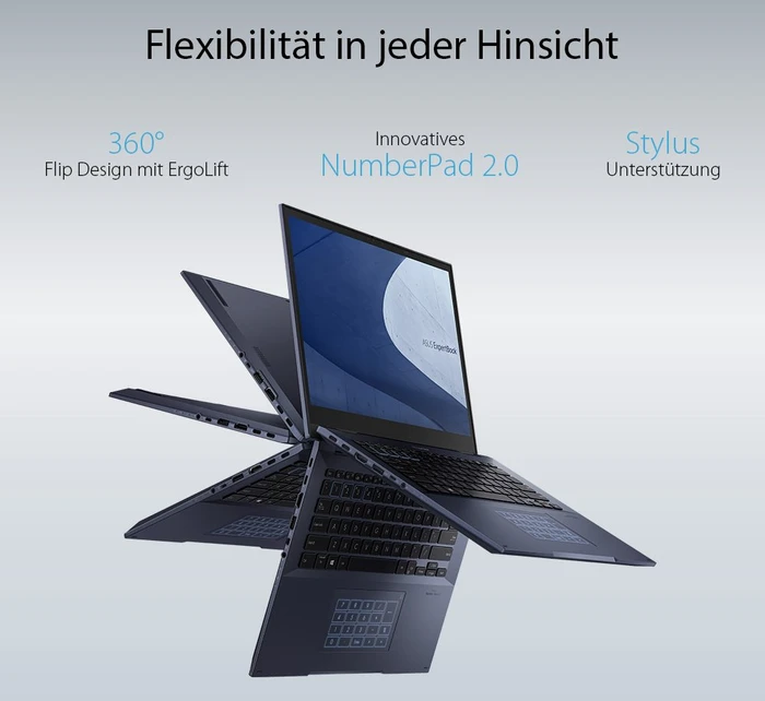 ASUS ExpertBook B7 Flip B7402FBA-L90878X, Star Black, Core i5-1240P, 16GB RAM, 512GB SSD, DE
