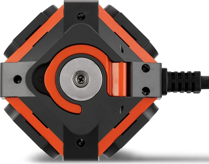REV Ritter PowerGlobe Steckdosenwürfel mit Schalter, 4-fach, IP44, 1.4m, orange/grau