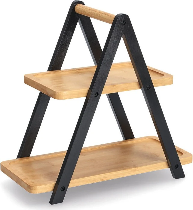 Zeller Bambus Etagere schwarz (25354)