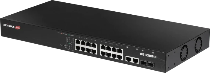 Edimax Pro IGS-1 Industrial Rackmount Gigabit Smart Switch, 16x RJ-45, 2x RJ-45/SFP, 360W PoE+
