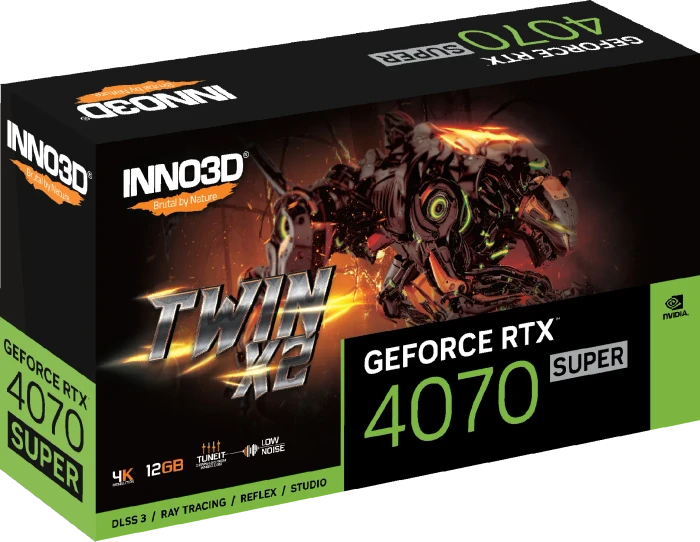 INNO3D GeForce RTX 4070 SUPER Twin X2, 12GB GDDR6X, HDMI, 3x DP