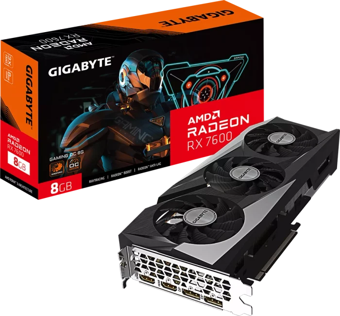 GIGABYTE Radeon RX 7600 Gaming OC 8G, 8GB GDDR6, 2x HDMI, 2x DP