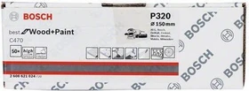 Bosch Professional C470 Best for Wood and Paint Schleifblatt K320, 150mm, 50 Stück
