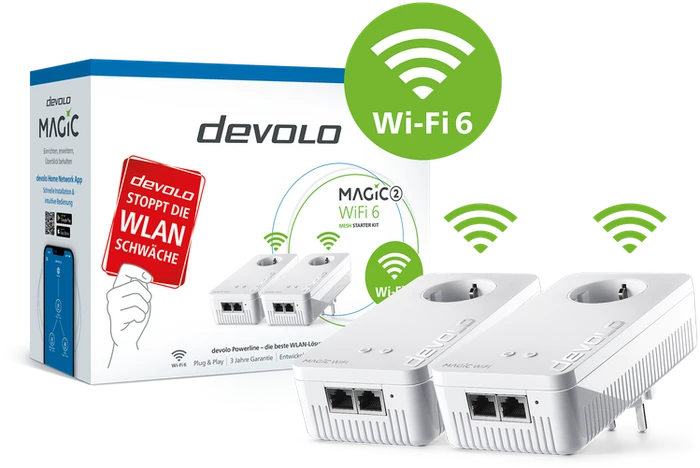 devolo Magic 2 WiFi 6 Mesh Starter Kit, 2er-Pack