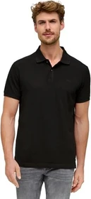 s.Oliver Baumwollpiqué Poloshirt kurzarm schwarz (Herren)