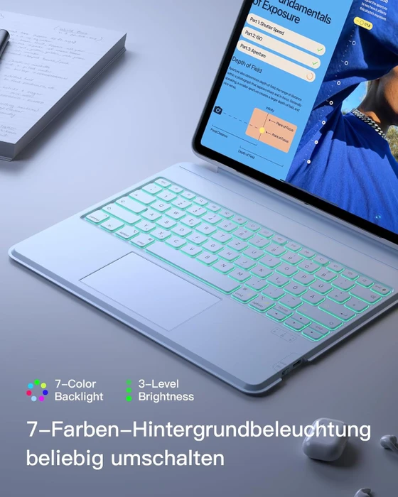 Inateck Abnehmbare Tastatur für iPad Air 6 13"/iPad Pro 12.9", DE