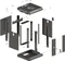 Lanberg WF11 Series 10" Rack Wandschrank 6HE, hängend, Flatpack, Glastür, IP20, RAL 9004, 300mm tief Vorschaubild