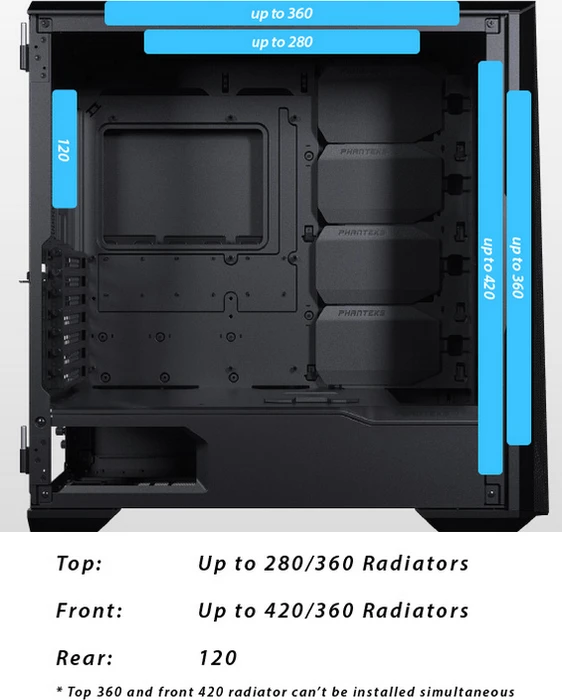 Phanteks Eclipse G500A Performance, schwarz, Glasfenster