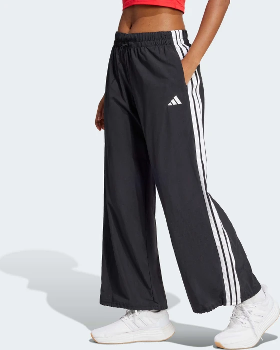 adidas Essentials 3-Streifen Lifestyle Woven Parachute Trainingshose lang schwarz/weiß (Damen)