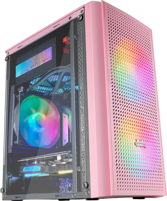Mars Gaming MC300 Pink, Glasfenster