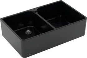 Villeroy & Boch Spülstein Doppelspüle pure black