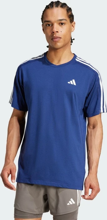 adidas Own The Run 3-Streifen Laufshirt kurzarm dark blue (Herren)
