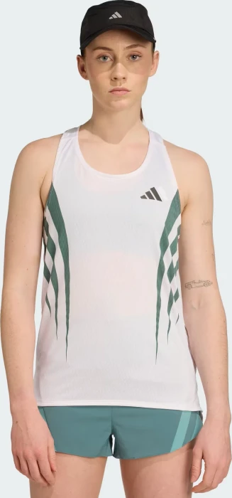 adidas adizero Archive Singlet Laufshirt ärmellos white/preloved teal (Damen)