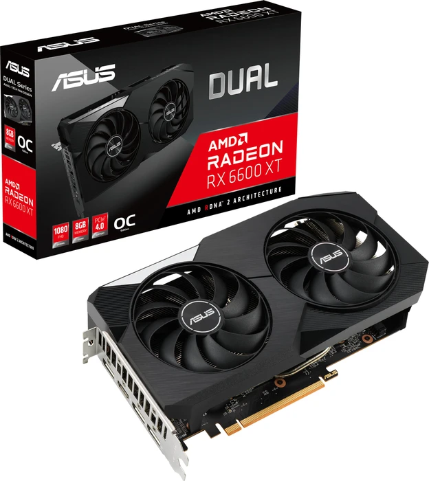 ASUS Radeon RX 6600 XT Dual OC, DUAL-RX6600XT-O8G, 8GB GDDR6, HDMI, 3x DP