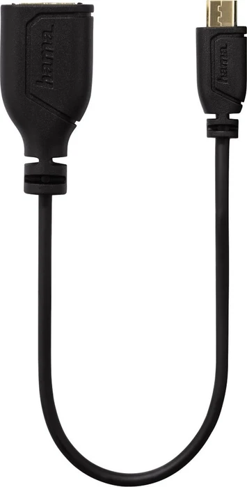 Hama Micro-USB-OTG-Adapterkabel Flexi-Slim, 0.15m, schwarz