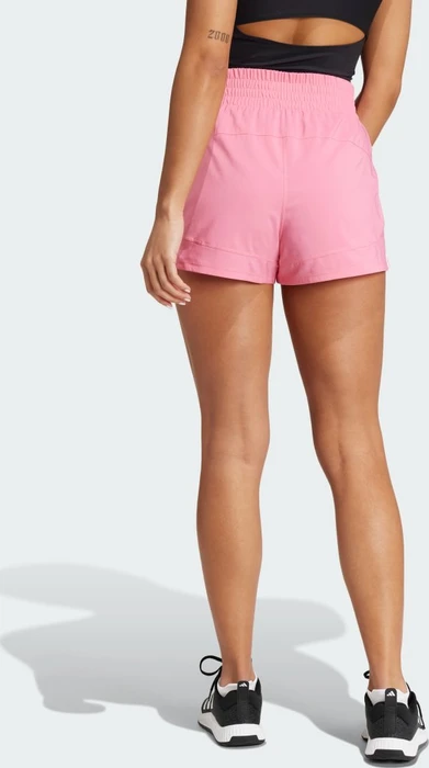 adidas Pacer Training 3-Streifen Woven High-Rise Trainingshose kurz pink fusion/white (Damen)