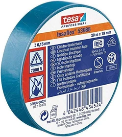 tesa Professional 53988 Soft PVC Isolierband blau, 19mm/20m, 1 Stück