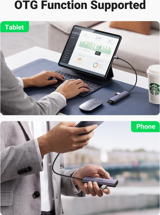 Ugreen Type-C Hub 4 ports, USB-C 3.0 [Stecker]