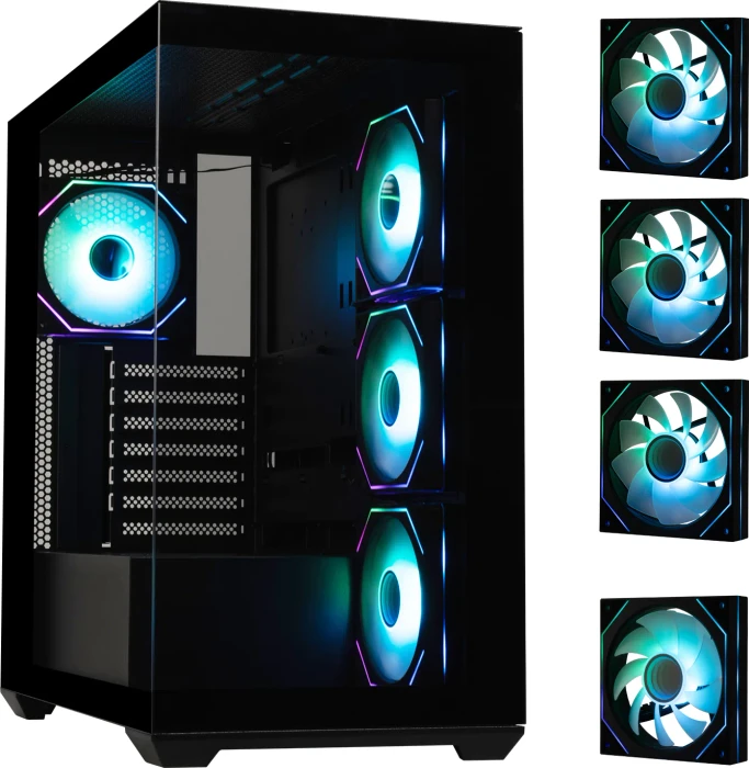 BitFenix CETO Black, 4A, Lüfter LED ARGB, Glasfenster