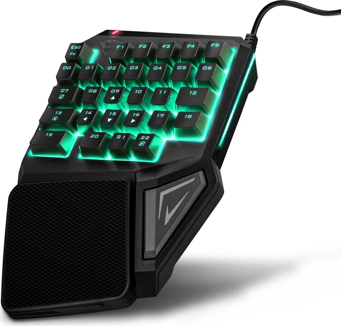 Trust Gaming GXT 888 Assa Single Handed Keyboard, schwarz, USB