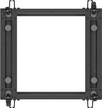 Lanberg Open Rack Series 19" Open Frame Rack 9HE, 4-Pfosten, mit Rollen, Flat Pack, tiefenverstellbar, 576-1033mm, RAL 9004, 657mm tief